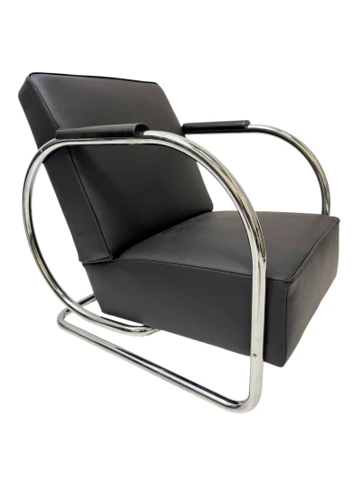 Art Deco Modernist Bauhaus Tubular Steel Lounge Chair by Frits Kuyken, 1936